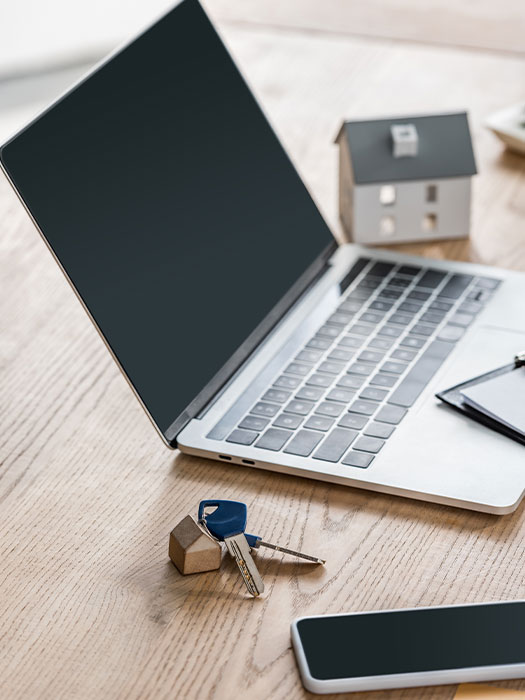 Construction worker looking at table